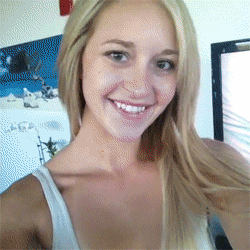 sexy blonde taking a selfie gif of her flashing her perfect body nsfw xxx gif