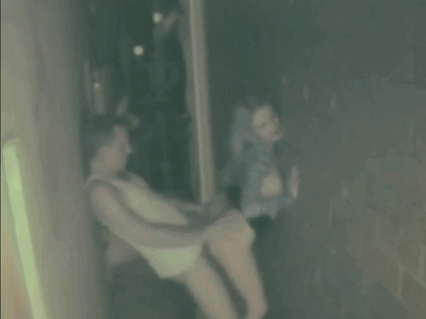 Party babe bends over for hardcore fuck at night in the alley gif @ xGifer