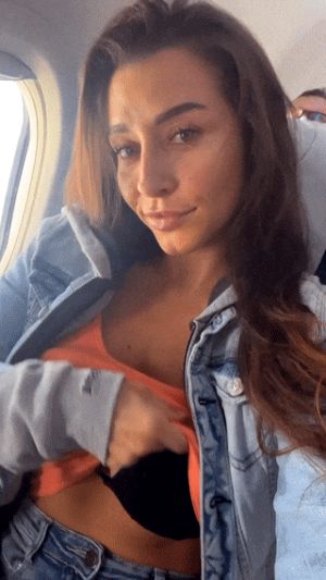 Estephania Ha boobs revealed in plane