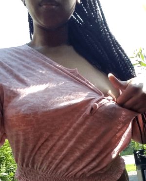 Exposing tits in public