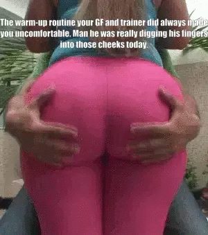 His hands barely left her ass the whole workout.