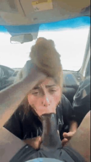 Sloppy slut in the car